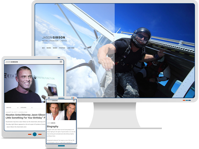 Actor Jason Gibson - Responsive Web Design & Development for CMS Website