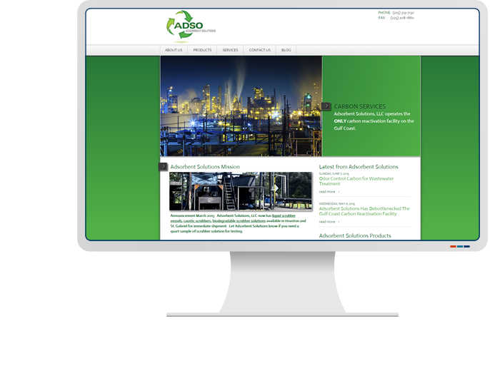 Adsorbent Solutions - Website Design & Web Development for CMS Website