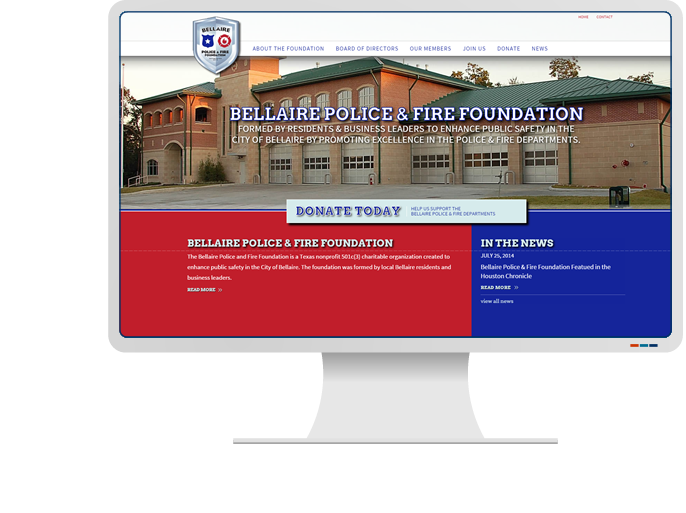 Bellaire Police & Fire Foundation - Website Design & Web Development for Non-Profit CMS Website

