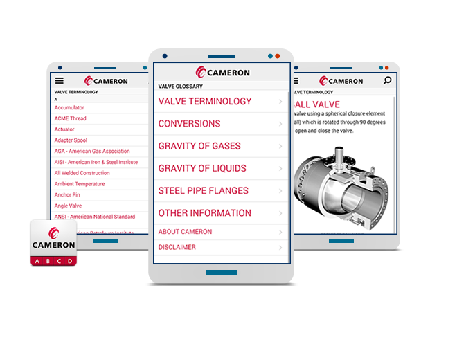 Cameron International -  Valve Glossary Mobile App for iPhone, Android, & Blackberry Devices