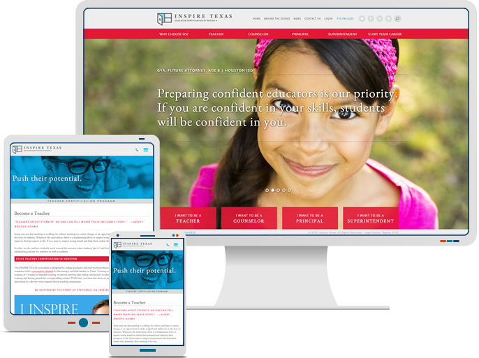 InspireTexas - Responsive Web Design & Web Development for Educational CMS Website
