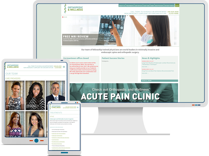 Orthopedic Wellness Center - Responsive Web Design & Web Development for Medical CMS Website