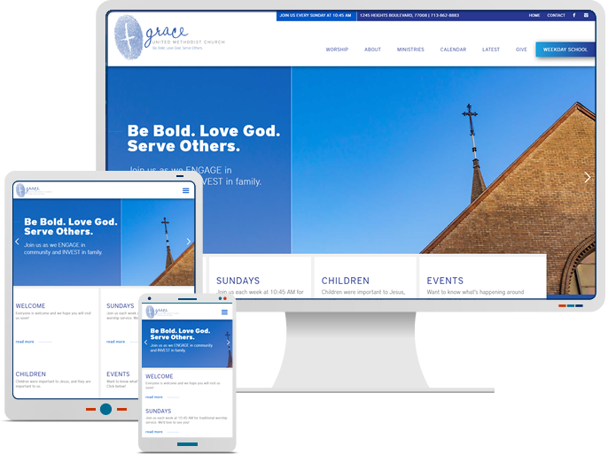 Grace United Methodist Church - Responsive Website Design & Web Development for Non-Profit CMS Website