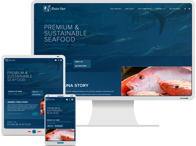 Jensen Tuna - Responsive Website Design & Web Development for Seafood Catalog CMS Website