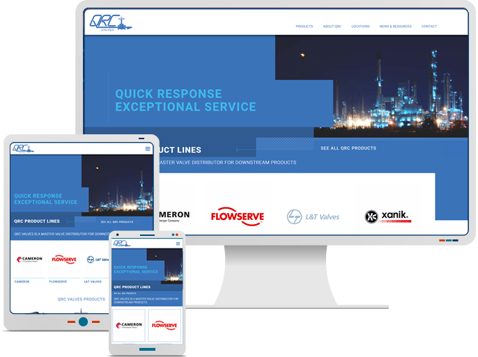 QRC Valves - Responsive Website Design & Web Development for Valve Catalog CMS Website