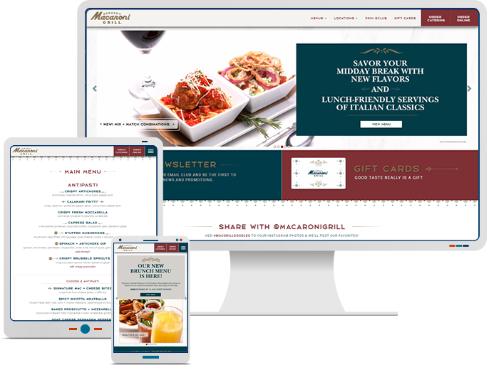 Romano's Macaroni Grill - Responsive Web Redesign for Restaurant CMS Website