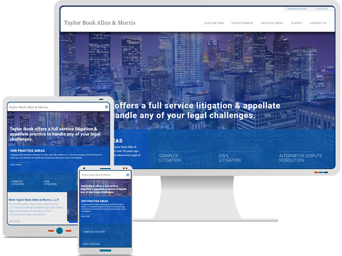 Taylor Book Allen & Morris - Responsive Web Design & Web Development for Law Firm CMS Website